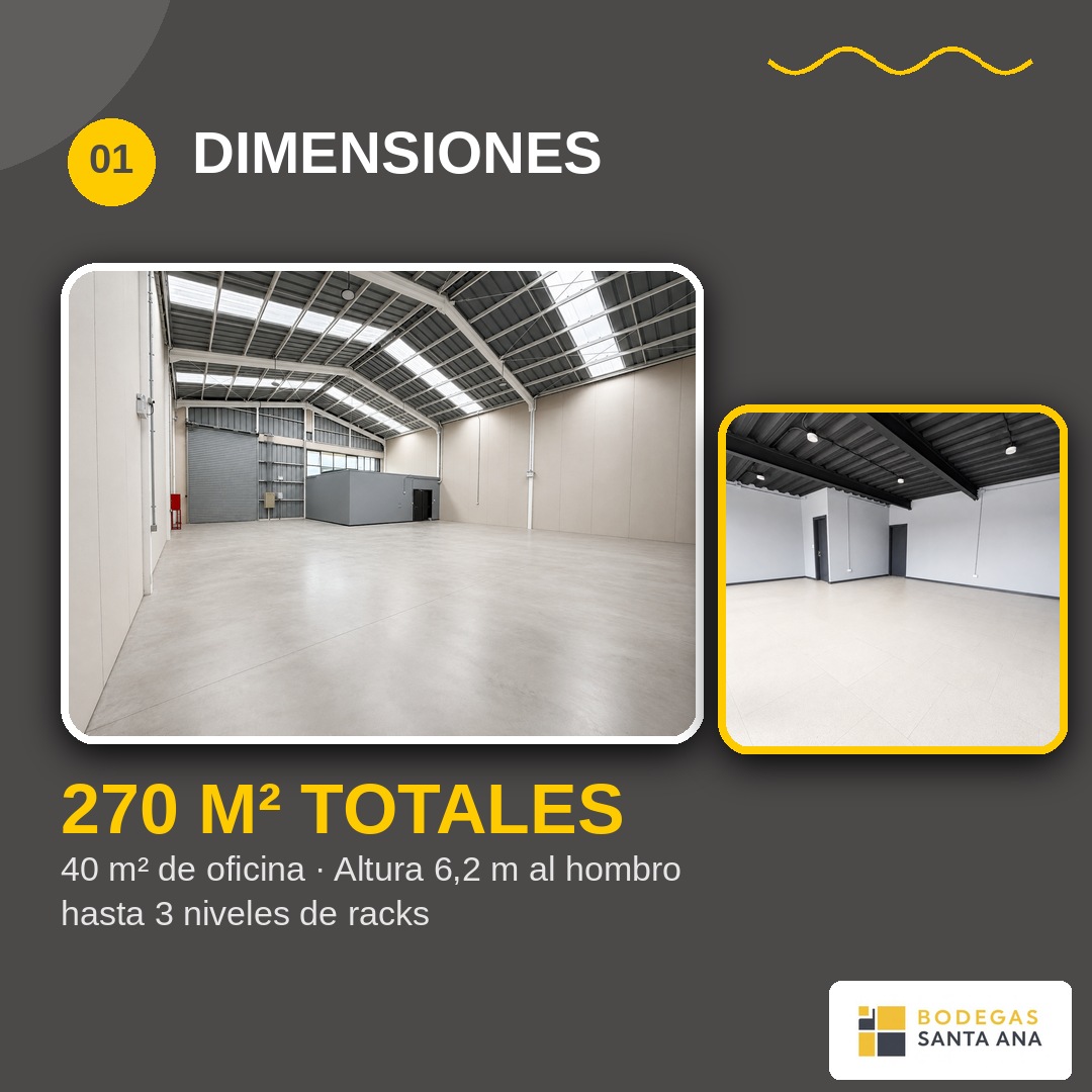 Bodega C, dimensiones interiores